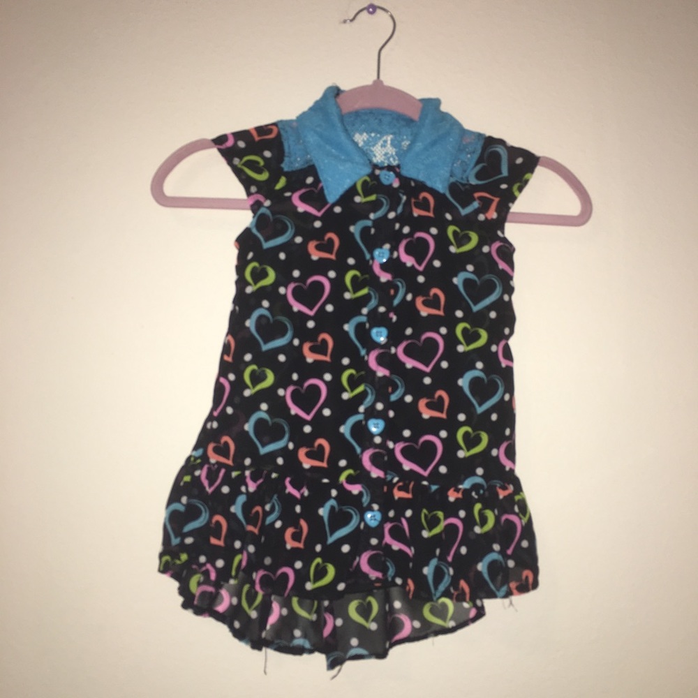 Buttoned up heart t shirt